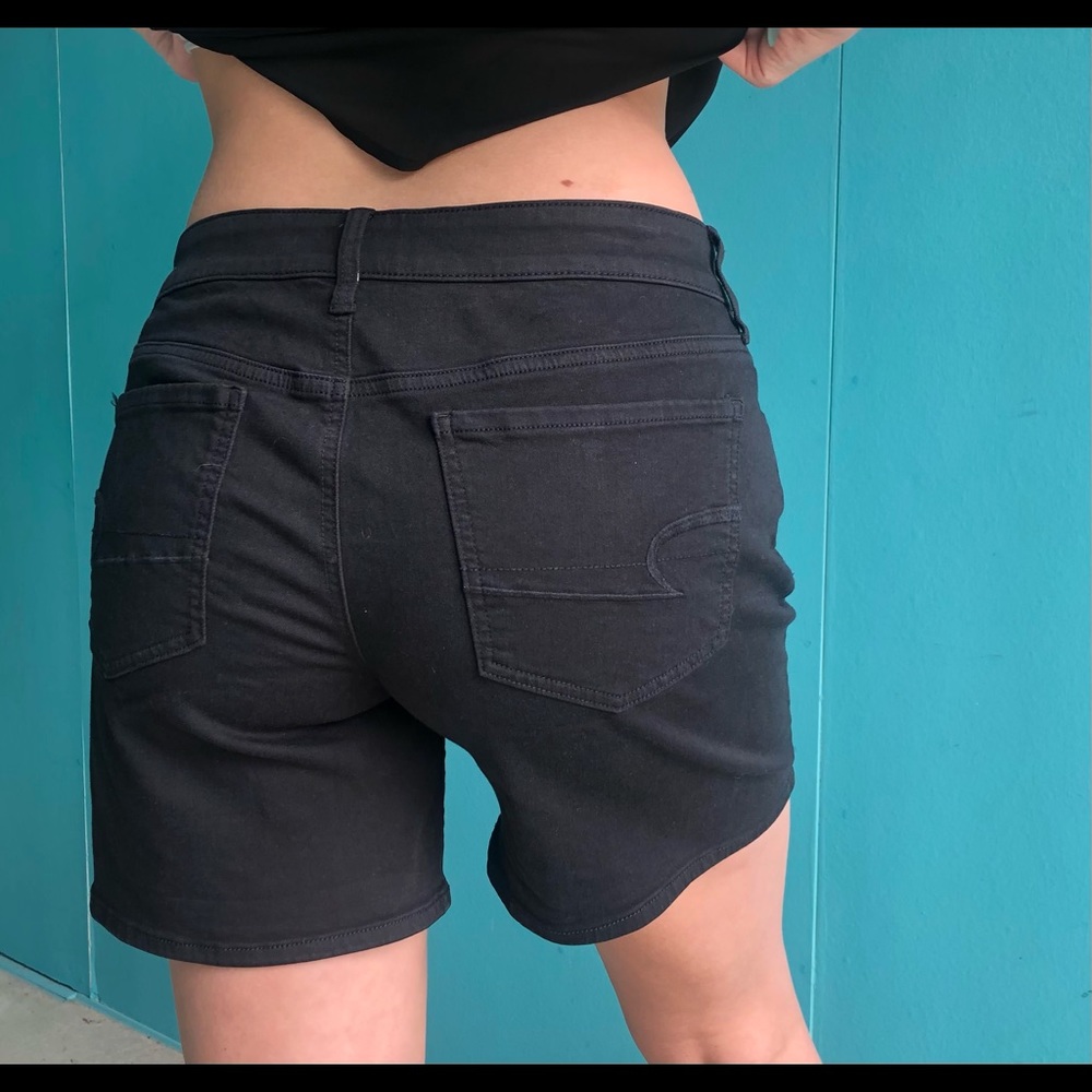 American Eagle super stretch long jean shorts.